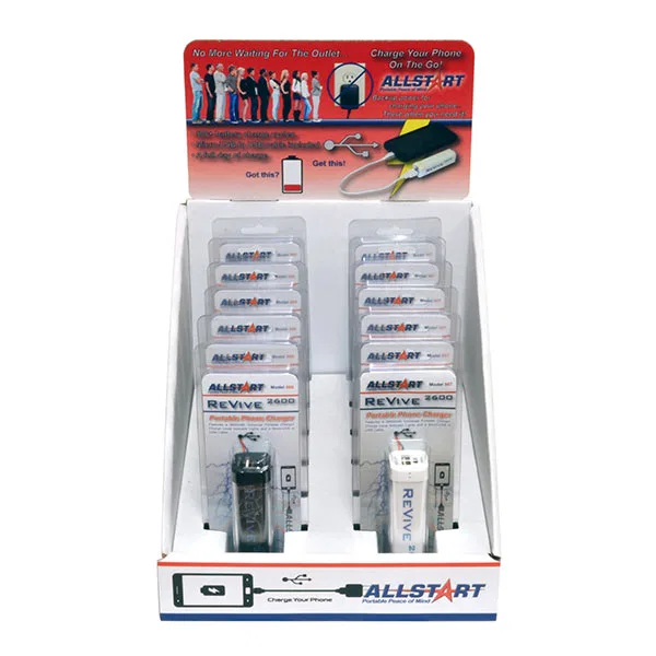 566POP – ALLSTART Point Of Purchase Display, Phone Charger Display For Revive 2600 Power Bank Can Hold Up To 12 Power...